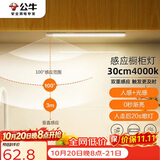 公牛（BULL）感应橱柜灯衣柜灯LED人感光感磁吸 卧室床沿玄关小夜灯30CM4000K