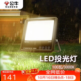 公牛（BULL）LED投光灯户外路灯庭院灯露营灯 IP65防水高亮度100W-3000K黄光