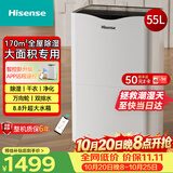 海信（Hisense）除湿机55升/天170㎡回南天抽湿机APP智控家用干衣除湿器别墅地下室复式仓库吸湿器大面积CF55BD/XW
