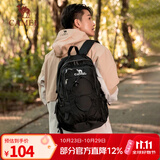 骆驼户外双肩包男女徒步旅行运动登山包大容量轻便背包书包 A9W3C3135A，纯黑 均码
