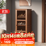 安尔雅新中式鞋柜门口简易鞋架家用收纳透气大容量多层玄关柜 单门款