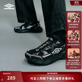 茵宝（Umbro）纪元鞋R909男鞋运动鞋情侣复古休闲鞋时尚厚底鞋 黑色/银色 40