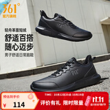 361°运动鞋男鞋秋冬新品防泼水耐磨防滑加绒黑色通勤鞋运动减震跑步鞋 曜石黑【保暖加绒 抗风防泼水】 42