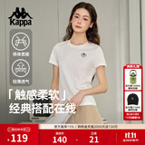 卡帕（Kappa）背靠背t恤女短袖复古26新夏透气纯棉显瘦半袖运动上衣K0E42TD01D 韩国白012-经典百搭丨舒适透气 XL 尺码偏小，建议拍大一码