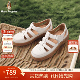 暇步士（Hush Puppies）凉鞋女士包头软底罗马休闲沙滩鞋 泡沫白 37