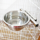 贝尼宠不锈钢狗碗狗食盆带支架笼子挂式猫盆狗饮水器狗盆猫粮盆狗粮盆 不锈钢狗碗+支架中号碗直径16cm