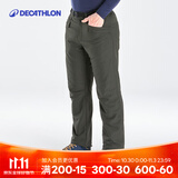迪卡侬（DECATHLON）保暖抓绒户外徒步软壳裤男加厚加绒防风裤防风防泼水 NH100 军绿色 38