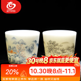 MULTIPOTENT主人杯中国白瓷羊脂玉瓷功夫茶杯对杯高口杯2个装礼盒伴手礼物