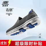 斯凯奇（Skechers）男鞋秋季透气网面健步鞋轻便一脚蹬运动休闲鞋子 CHAR炭灰 43.5