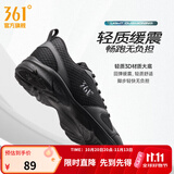 361°运动鞋男鞋秋冬新品防泼水耐磨防滑加绒黑色通勤鞋运动减震跑步鞋 曜石黑/烟灰 43