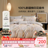 百丽丝床上四件套纯棉100%全棉四件套被套床单双人床品套件1.5m床