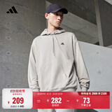 adidas加厚毛圈布连帽卫衣套头衫单穿上衣男女秋冬阿迪达斯轻运动   金属灰   M