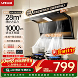优盟（UM）【上门安装】顶侧双吸抽油烟机28风量家用变频1000Pa大吸力一级能效免拆自清洁超薄以旧换新UC167D