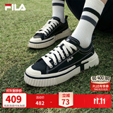 斐乐断层鞋｜FILA帆布鞋女士舒适百搭LOOP休闲运动鞋板鞋 黑-BK 37.5