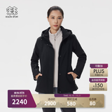 KOLON SPORT/可隆抓绒三合一夹克 女子防风Polartec户外冲锋衣2级 LKJK5WNT16-BK 黑色 L 170/92A