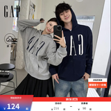 盖璞Gap男女装2026秋新品logo胶印抓绒连帽开衫宽松卫衣1SS623907 海军蓝 L (175/96A)亚洲尺码