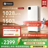 树新风空气净化器除甲醛TVOC异味除菌病毒猫毛除花粉过敏原认证 新房室内家用宠物大空间全效净化器T2Max