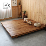 峰发 日式米床实木床定做定制创意复古矮床主卧床拼接床双人榻榻床木 200*200厚度5cm 包安装