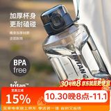 乐扣乐扣（LOCK&LOCK）小水库大容量塑料运动水杯户外冷水壶刻度把手男女杯子2.2L灰色