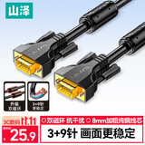 山泽VGA线高清双磁环 vga3+9线芯针/针工程镀金版 电脑投影仪显示器视频线数据信号线 1.5米 VM-9015