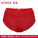 爱慕（Aimer）内裤女士中腰三角内裤女经典KiKi裤轻薄光面内裤 红色 1条 XL (175)