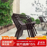 紫叶（ziye）阳台桌椅三件套户外桌椅仿藤椅小茶几组合铁艺休闲简约阳台小桌椅