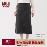 MUJI 女式 弹力灯芯绒 窄裙 长半身裙 裙子女装女款 25年冬季BE1XWA5A 深灰色 M （160/66A）