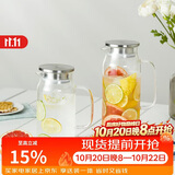 乐扣乐扣（LOCK&LOCK）凉水壶耐热玻璃泡茶柠檬水果水杯子带把家用大容量玻璃茶水杯1.2L