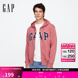GAP男女装秋季款字母logo拉链连帽卫衣宽松外套美版868454 海棠红 XS 美码 S亚洲码175/88A