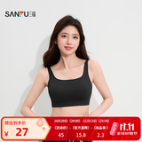 三福 薄杯无钢圈文胸 无缝套头轻运动固定杯小背心内衣女479126 黑色 80B