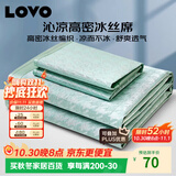 LOVO罗莱家纺 千鸟格 150D 冰丝席凉席 双人 三件套 绿色 150*200