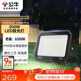 公牛（BULL）LED投光灯户外庭院工厂园林灯露营灯 IP65防水等级200W-6500K白光
