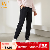 361°运动裤男秋季新品运动长裤健身跑步束脚裤子舒适百搭情侣休闲长裤 【女加绒】超级黑 M