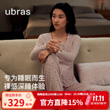 ubras26年新款呼呼睡薰衣草深睡女士带杯睡眠睡衣高级感居家服套装 长袖长裤【带杯】-紫底薰衣草 L