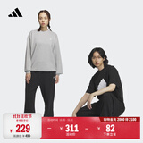 adidas情侣款加绒加厚直筒束脚运动裤男女秋冬阿迪达斯官方轻运动   黑色（推荐女生选小一码）   XXS
