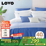 LOVO罗莱家纺 全棉四件套100%纯棉斜纹床单被套枕套双人220*240cm