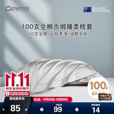 Downia枕套 100支全棉枕套 五星级酒店纯色贡缎枕头套 单只雪灰48*74CM