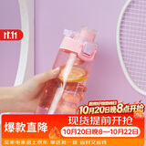 乐扣乐扣（LOCK&LOCK）人鱼线塑料运动水杯夏天便携水壶带刻度提手男女水杯子520ML粉色