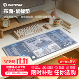 镭拓（Rantopad）H7+ 加厚锁边办公快捷键鼠标垫细腻布面防滑耐磨家用办公鼠标垫电脑桌垫键盘垫超大号 打工三省