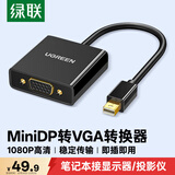 绿联 Mini DP转VGA转换器线高清迷你DP雷电2转接头适用苹果微软Surface笔记本电脑接投影仪显示器10459