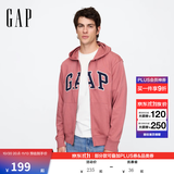 GAP男女装秋季款字母logo拉链连帽卫衣宽松外套美版868454 海棠红 XS 美码 S亚洲码175/88A