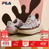 斐乐萝卜板鞋|FILA官方女鞋板鞋厚底增高休闲鞋面包鞋 白中白/烤椰丝棕-BT 38
