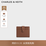 CHARLES&KEITH简约搭扣多卡位迷你卡包女生日礼物送女友CK6-50701392 Chocolate巧克力色