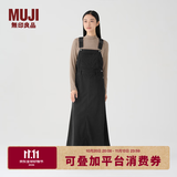 MUJI女式 灯芯绒 背带裙中长款连衣裙半身裙女秋款裙子美拉德BE10CC3A 深灰色 S （155/62A）