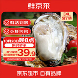 鲜京采鲜活生蚝3XL 净重5斤 13-18只 乳山牡蛎 烧烤清蒸 新鲜海鲜 贝类