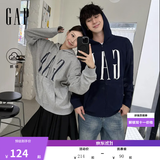 盖璞Gap男女装2026秋新品logo胶印抓绒连帽开衫宽松卫衣1SS623907 海军蓝 L (175/96A)亚洲尺码