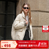 三彩【易打理】2025冬季新款90白鸭绒羽绒服保暖时尚宽松M 象牙白 M 160/84A