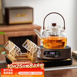 忆壶茶（YIHUTEA）煮茶壶电陶炉煮茶器烧水壶泡茶炉养生壶套装泡茶壶加厚功夫茶具 1.3L蒸煮壶+6杯+茶盘+1500w炉