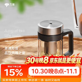 万象（WANXIANG）玻璃杯V219手柄办公杯双层泡茶杯360ML商务办公带滤网水杯