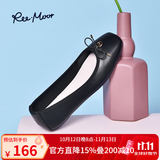 reemoor睿慕舒适女鞋2026夏季新款低跟方头平底单鞋复古可卷平底鞋 黑色 37